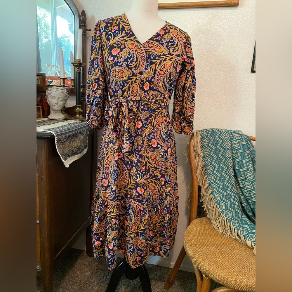 St. John's Bay V-Neck floral midi dress